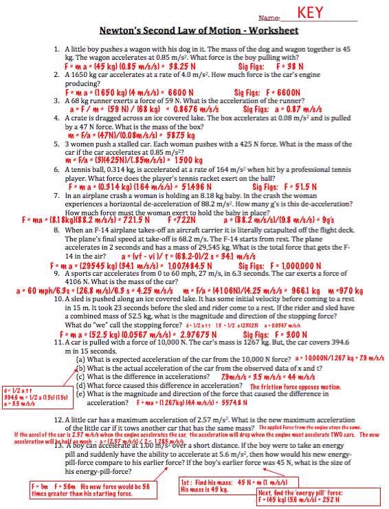 Newton039s 3rd Law Worksheet